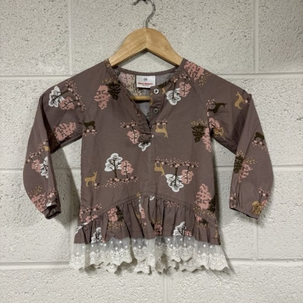 Hanna Andersson 100 Girls Tunic Dress Deers Size 4-5T